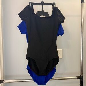 Capezio Black and Blue Kids Bodysuits (includes both)